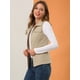 thumbnail image 4 of Chaqueta con cremallera y bolsillos sin mangas Anorak Utility Chaleco para mujer Caqui L Unique Bargains Chaqueta, 4 of 6