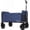 Dark Blue, variant on Folding 4-Wheel Trolley with Bench Seat and Dog Leash - Heavy Duty Foldable Utility Trolley for Camping, Beach, Shopping - Versatile Seating and Storage Space, Pink