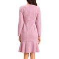 thumbnail image 3 of INSPIRE CHIC Women's Bodycon Mermaid Dress Tweed Long Sleeve Elegant Cocktail Fishtail Dresses S Pink, 3 of 5