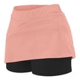 thumbnail image 5 of Girls' Solid Color Patchwork High Waist A-Line Sports Skirt with Fake Two-Piece Design for Casual Wear and Active Play, 5 of 6