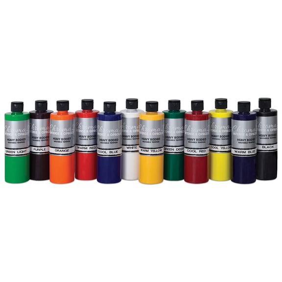 Chroma 2 Washable Tempera - 12 Color Set, Pint