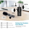 thumbnail image 2 of 3 In 1 Wireless Lavalier Microphone for iPhone Android 3.5mm for radio Live Recording Noise Reduction Mini Mic Widely Compatible, 2 of 5