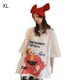 thumbnail image 1 of Camiseta de mujer de dibujos animados, manga corta, cuello redondo, camiseta suelta, blanco, XL Yuarrent AP001568-03B, 1 of 7