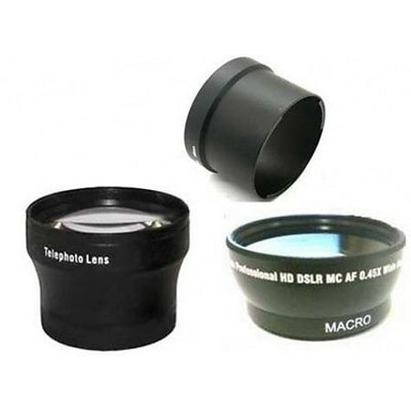 Wide Lens + TelePhoto Lens + CLA-11 Tube bundle for Olympus SP-590 UZ (Best Olympus Zoom Lens)
