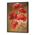 thumbnail image 3 of Red Blossoming Poppies Over Wild Brown I 16 in x 32 in Framed Painting Canvas Art Print, by Designart, 3 of 5