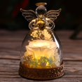 thumbnail image 1 of Figura de ángel con forma de rosa auténtica preservada en cristal con luz LED, 1 of 8