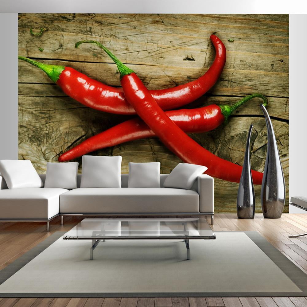 Tiptophomedecor Kitchen Wallpaper Wall Mural Spicy Chili Peppers