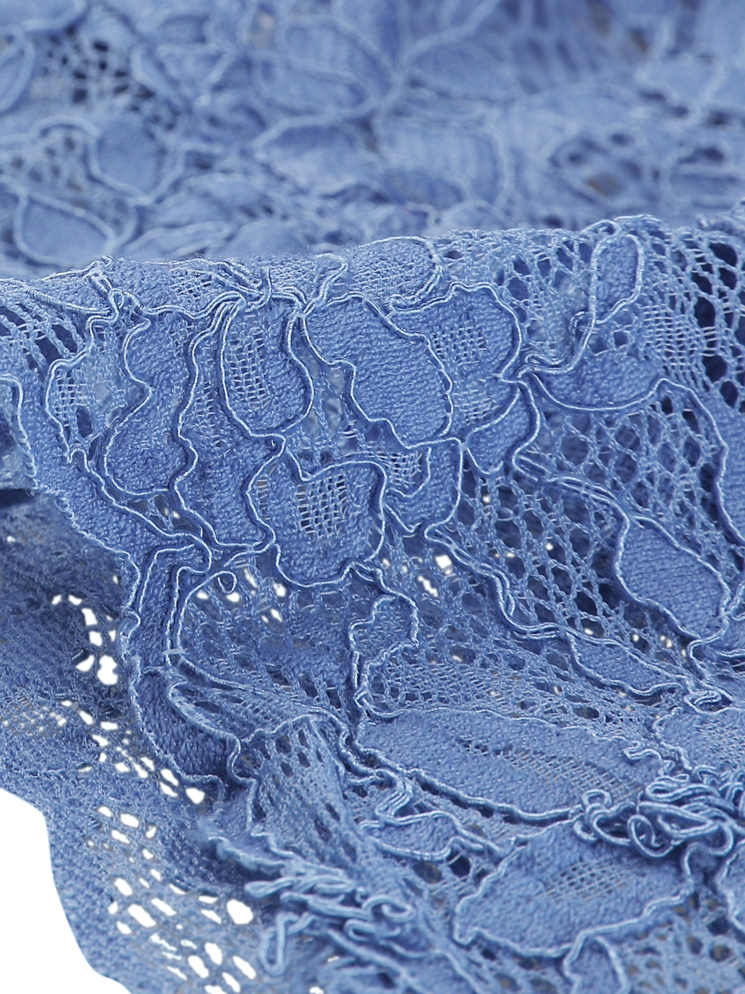 DARING DIVA 3/4 Sleeve Sheer Floral Lace Shrug Top XL Gray Blue