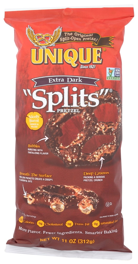 Unique Pretzels Splits Extra Dark, 11 Oz