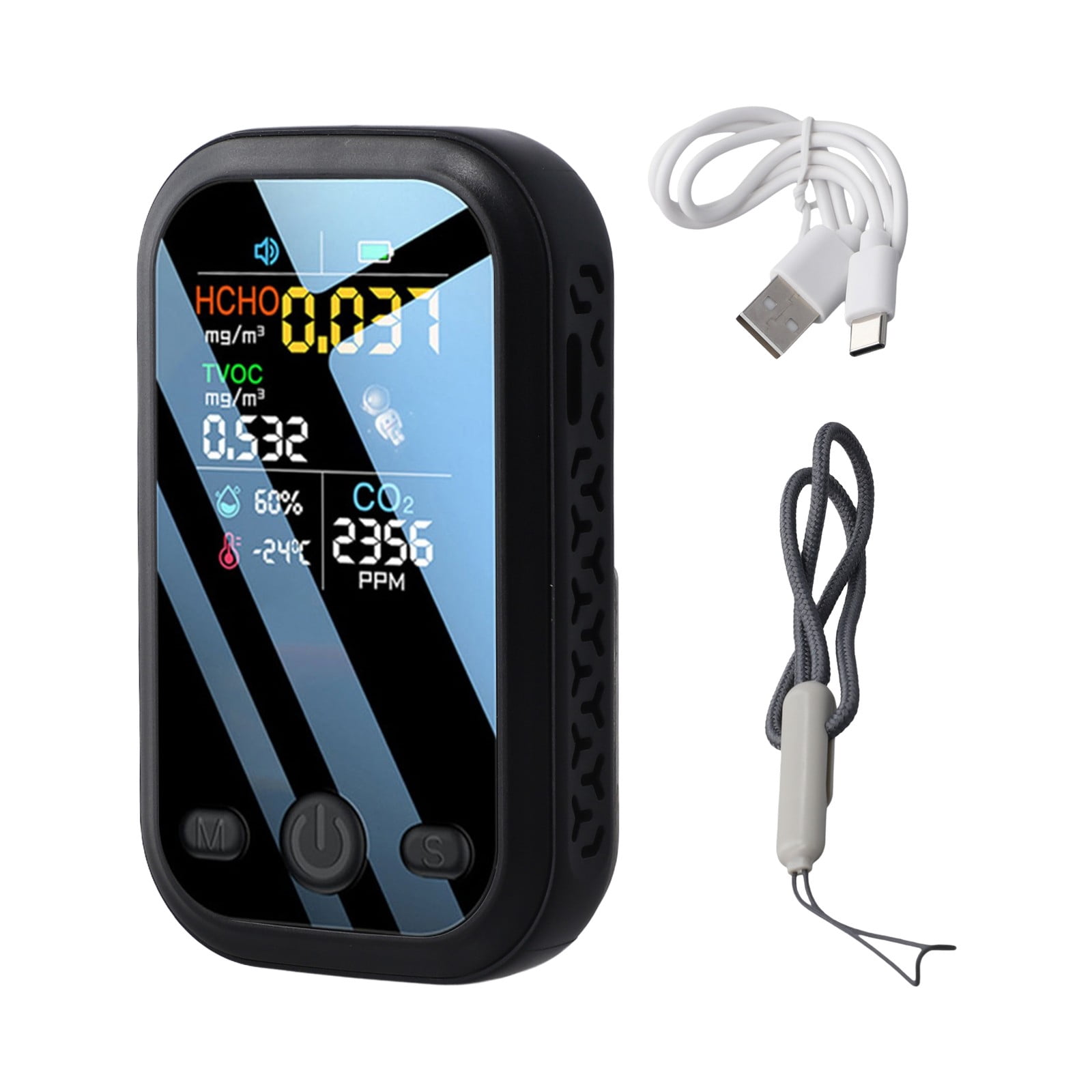 5 in 1 Air Quality Monitor Carbon Dioxide Temperature And Humidity Indicator