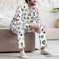 thumbnail image 6 of KLL Cartoon Animals Sleepwear Mens Flannel Pajamas,Long Cotton Pj Set, 6 of 7