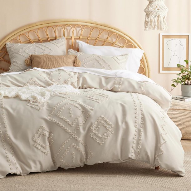 Funda Queen - Funda Nórdica Queen, Ropa de Cama Boho Queen para Todas las Estaciones, 3 Piezas,