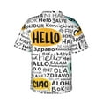 thumbnail image 3 of Disketp Hawaiian Shirts For Men,Hello Print Mens Casual Short Sleeve Button Down Shirts Beach Shirt, 3 of 8
