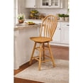 thumbnail image 2 of Sunset Trading Oak Selections 24" Swivel Barstool/Counter Stool Solid Wood, 2 of 7