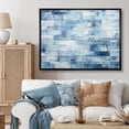 thumbnail image 2 of Designart "Scandinavian Tiles in White and Blue III" Extra Large Geometric Framed Wall Art - Bohemian Blue Boho Mosaic Living Room Framed Canvas Art, 2 of 7