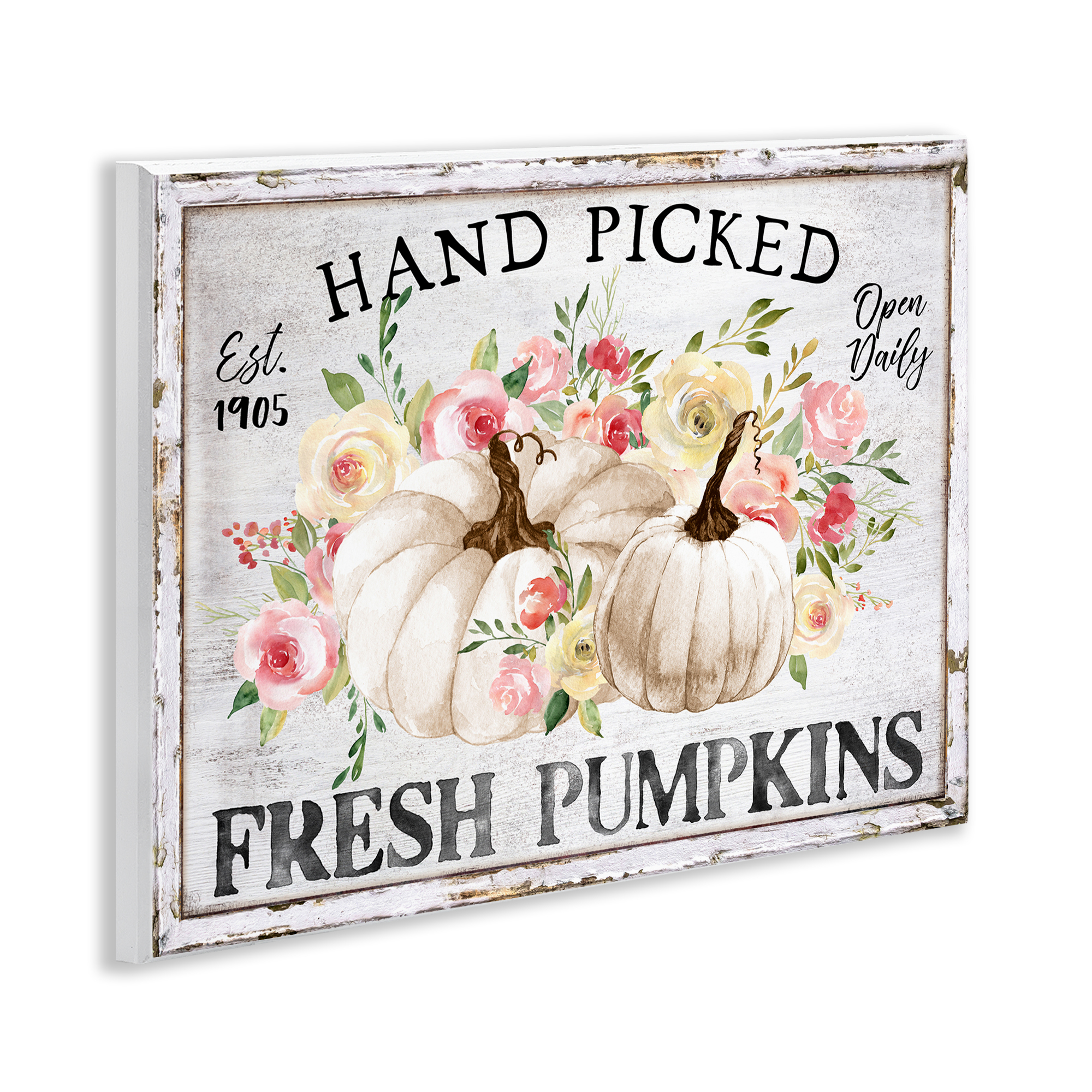 Stupell Industries Hand Picked Pumpkins Holiday Painting Unframed Art Prints Wall Art, 14 x 11