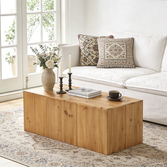 TRIBEWOOD 47" Rectangle Solid Wood Coffee Table