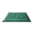 thumbnail image 2 of Ahgly Company Machine Washable Indoor Rectangle Oriental Turquoise Blue Industrial Area Rugs, 5' x 8', 2 of 4