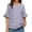 A1_Purple, variant on Womens Stripe Ruffle Shirt 3/4 Bell Sleeve Dressy Casual Crewneck Peplum Tunic Tops Loose Fit Babydoll Blouses Loose Tops Dressy Casual Shirts Fitted Tops Trendy Work Tops Plus Size Purple S