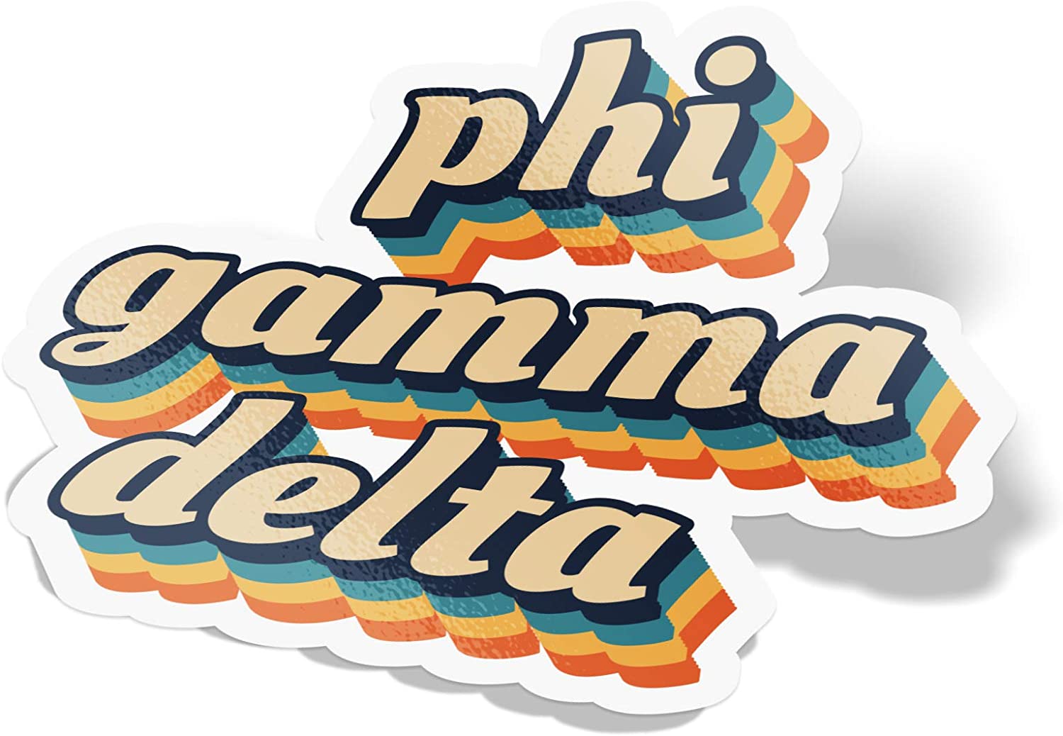Phi Gamma Delta 70's Letter Sticker Decal Greek Tall for Window Laptop