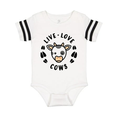 

Inktastic Live Love Cows Gift Baby Boy or Baby Girl Bodysuit