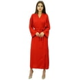 thumbnail image 3 of Bimba Womens Solid Rayon Robe Getting Ready Bride Bridesmaid Coverup Maxi Robes, 3 of 8