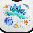 thumbnail image 4 of Inktastic Stegosaurus Space Dinosaur with Stars and Planet Boys or Girls Baby Bib, 4 of 4
