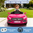 thumbnail image 3 of Xuanlur Licensed Benz CLS 350 12V Electric Ride on Toys with Parent Remote Control, Spring Suspension, Electric Car for Kids, Power Car Wheels with Bluetooth Music, LED Lights (Pink), 3 of 8