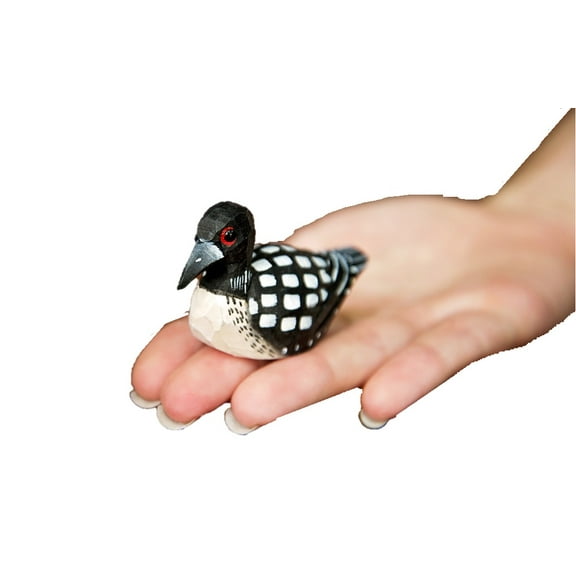 Common Loon Wooden Figurine - Small 2", Hand-Made, Carving, Decoration, Decoy, Small Animals, Duck Lover