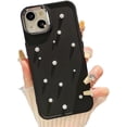 thumbnail image 6 of for iPhone Case,Cute 3D Pearl Solid Color Silicone Camera Lens Protection Soft Shockproof Phone Case (Pink,iPhone 14), 6 of 6