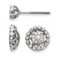 thumbnail image 1 of 14 Carats Or Blanc Petite Fleur & Veste Diamant Post Boucles d'Oreilles, 1 of 2