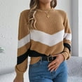 thumbnail image 7 of FDGIU Women's Chunky Knit Sweater Warm Pullover Crewneck Sweater 2025, Oversized Loose Striped Top, Casual Fall Fashion Cozy Tunic, 7 of 7
