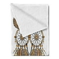thumbnail image 2 of Owl Soft Flannel Fleece Throw Blanket, Dreamcatcher Style Owl Features Magic Farsighted Birds Print, Cozy Plush for Indoor and Outdoor Use, 70" x 90", Cream White Teal, by Ambesonne, 2 of 5