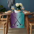 thumbnail image 2 of Hockey Sports Table Runner - 90 Inch Long, Kitchen Dining Table Runner Dresser Scarves, Turquoise Aqua Purple Gradient Colored Farmhouse Decor for Coffee Tables Wedding Party Banquet, 2 of 8