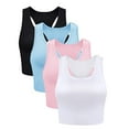 thumbnail image 2 of Women Tops 4-Pack Basic Crop Tank Tops Sleeveless Crop Sport Camisole Female Trendy Streetwear Dailywear Clothing, 2 of 5