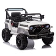 thumbnail image 2 of 12V Kids Ride On Electric Truck Car with Parent Remote Control, 2WD Powered Motorized Vehicle for Toddlers 1-4 Years Old, 4-Wheel Suspension, Bluetooth/USB/MP3, LED Lights & Microphone Jack, White, 2 of 11