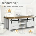 thumbnail image 7 of Homall Retro Hidden Storage Rectangular Wooden Coffee Table, White, 7 of 7
