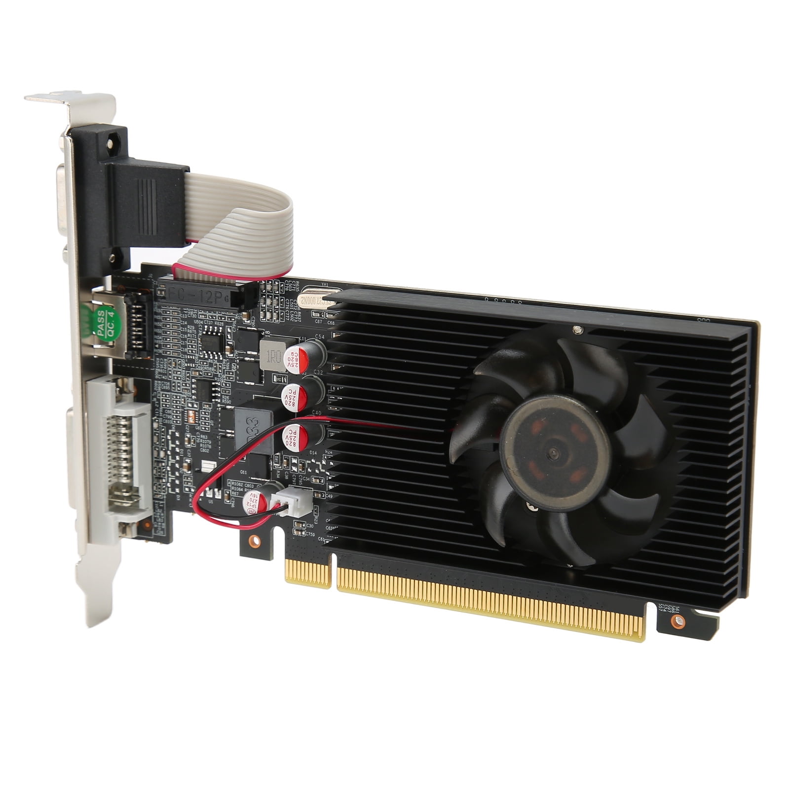 Scheda Grafica GT610 2GB DDR3, 64 Bit, PCI Express 1.1 X16, Uscite DVI, VGA, HDMI, Ventola Silenziosa, Per Computer Desktop