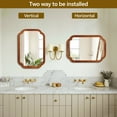 thumbnail image 4 of Yellowish Brown 20"x30" Solid Wood Rounded Corner Decorative Wall Mirror - Stylish Accent Mirror for Bedroom, Bathroom, Living Room & Entryway, 4 of 10