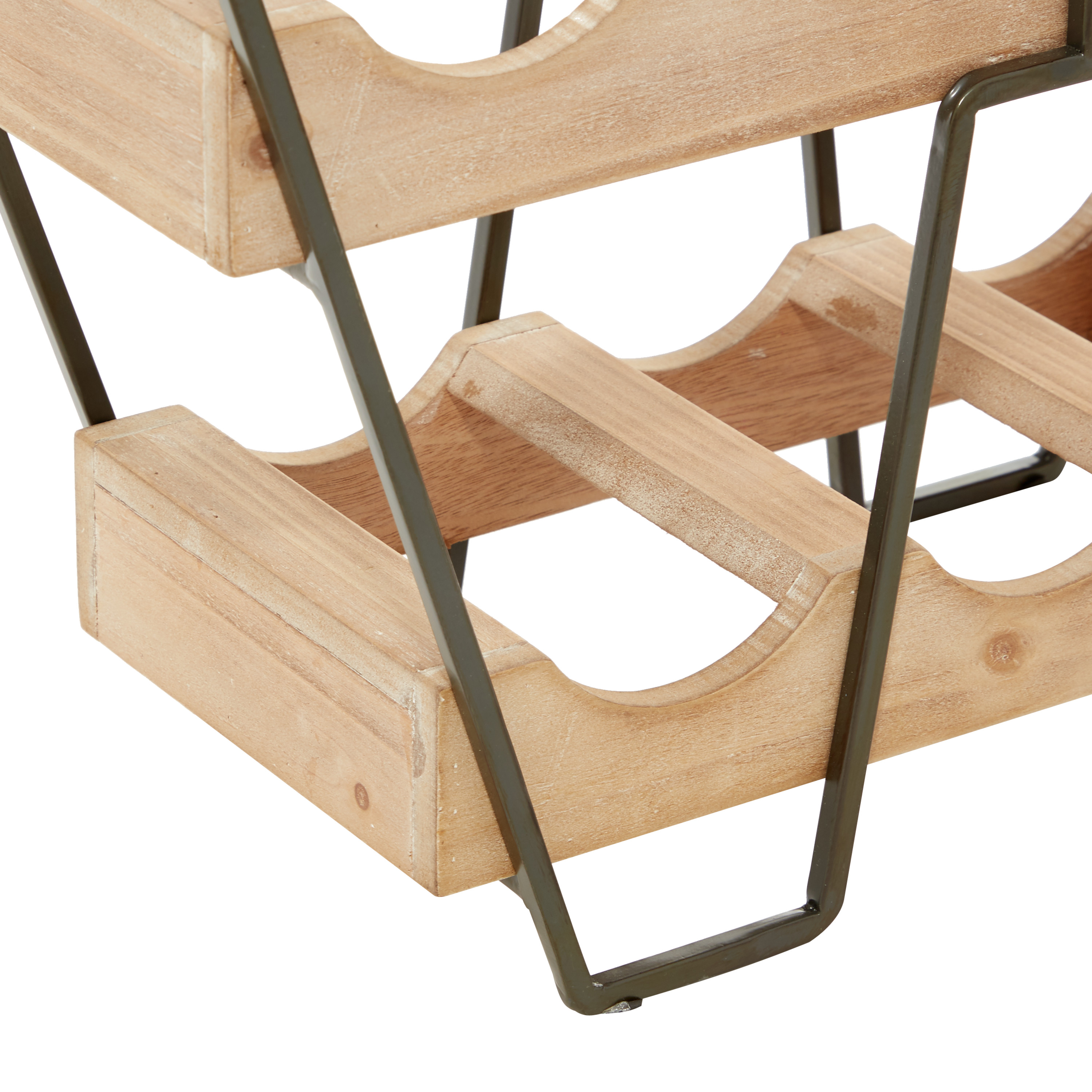 DecMode Wood Industrial Wine Rack, Brown, 19"W, 14"H