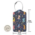thumbnail image 4 of Disketp 4 Pcs Luggage Tag For Suitcase,Cartoon Dinosaur Scooter Sport Blue Leather Baggage Tag With Stainless Steel Loop Privacy Cover For Women Men Girls, 4 of 5
