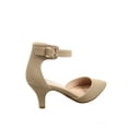 thumbnail image 2 of Sunrise-39 Women's Ankle Strap Buckle Pointy Toe Stiletto Low Heel Pumps ( Taupe, 5.5 ), 2 of 2