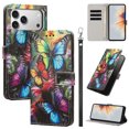 thumbnail image 3 of ShellTech Wallet Case for iPhone 17 Pro, Floral Pattern PU Leather Flip Folio TPU Interior Cover with Credit Card Holder Slots, Cash Pocket, Kickstand, Magnetic Closure & Detachable Wrist Strap,A, 3 of 8