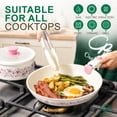 thumbnail image 5 of Chef Power 14pcs Nonstick Ceramic Cookware Set, Cream White Bougainvillea Print, 5 of 8