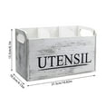 thumbnail image 2 of Efficient Kitchen Organization White Utensil Holder with Three Compartments for Countertop Storage Large Wooden Caddy for Cooking Tools Space Housewarming, 2 of 6