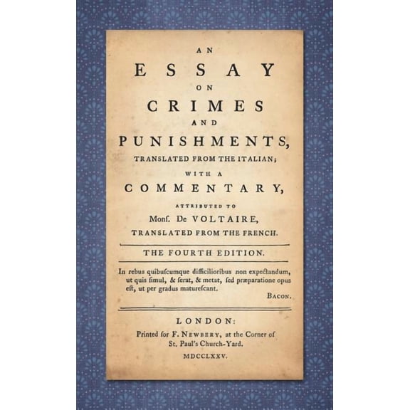 An Essay on Crimes and Punishments (Hardcover)