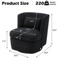 thumbnail image 3 of DREAMSIDEA Modern Swivel Accent Chair with Pillow, 360° Teddy Fabric Barrel Chair, Lamb Wool Upholstered Single Club Sofa for Living Room, Bedroom, Office, Gray, 3 of 7