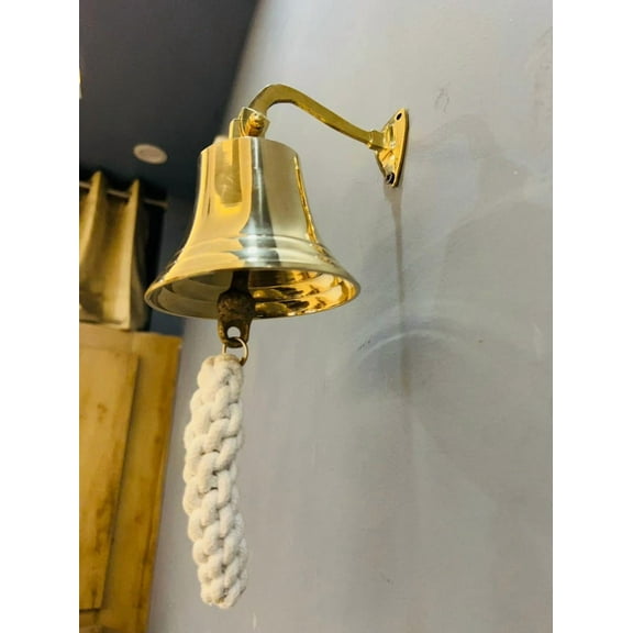 Brass Nautical Bell Wall Hanging Door Bell,Dinner Bell,Ship Bell,Christmas Gift,Nautical Decor, Housewarming,CoastalHome Accent