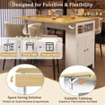 thumbnail image 2 of U_Style-CA Modern Counter Height Table with Foldable Top, Marble-Pattern Surface, 2-Door Storage Cabinet, Adjustable Shelf, Side Hooks & Aluminum Handles, for Dining Room (Chairs Not Included), 2 of 16