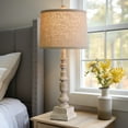 thumbnail image 3 of Oneach Farmhouse Table Lamps Set of 2 for Living Room Bedroom Study 27.25" Resin Bedside Nightstand Lamp, 3 of 8
